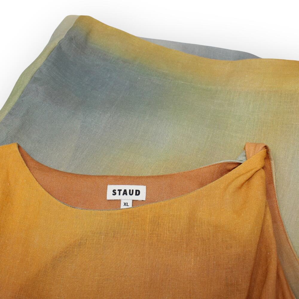 XL STAUD Boa Ombré Linen Shift Dress Pastel Clouds Mini Tank POCKETS - Picture 5 of 13